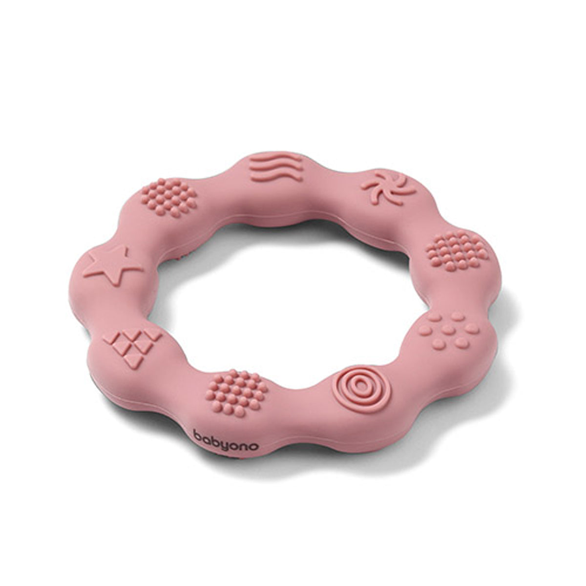 Anillo Mordedor Texturas De Silicona Rosa_0