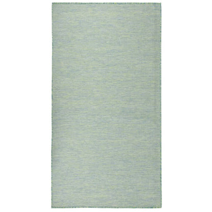 Alfombra De Exterior De Tejido Plano Turquesa 140x200 Cm_1