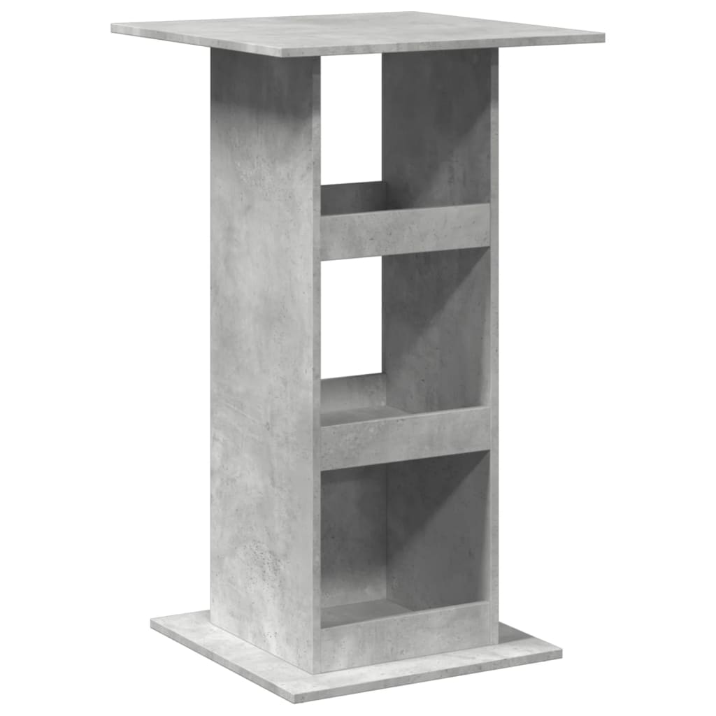 Mesa Alta Bar Con Almacenaje Madera Gris Hormigón 60x60x102 Cm_0