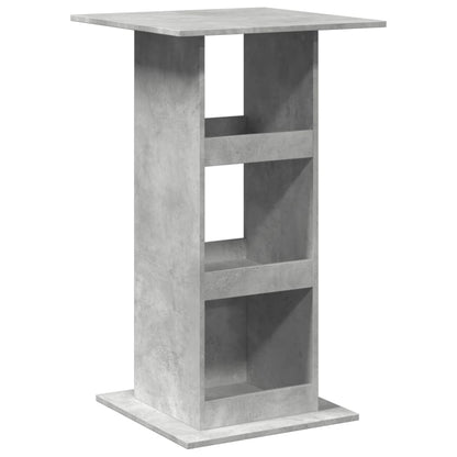 Mesa Alta Bar Con Almacenaje Madera Gris Hormigón 60x60x102 Cm_0