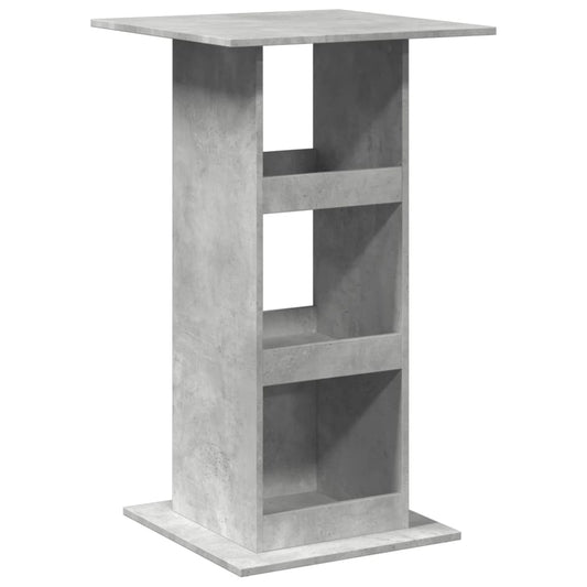 Mesa Alta Bar Con Almacenaje Madera Gris Hormigón 60x60x102 Cm_0