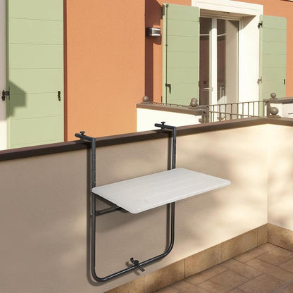 Mesa Plegable Colgante Para Balcones / Terrazas 36x60 Cm. Altura Regulable_2