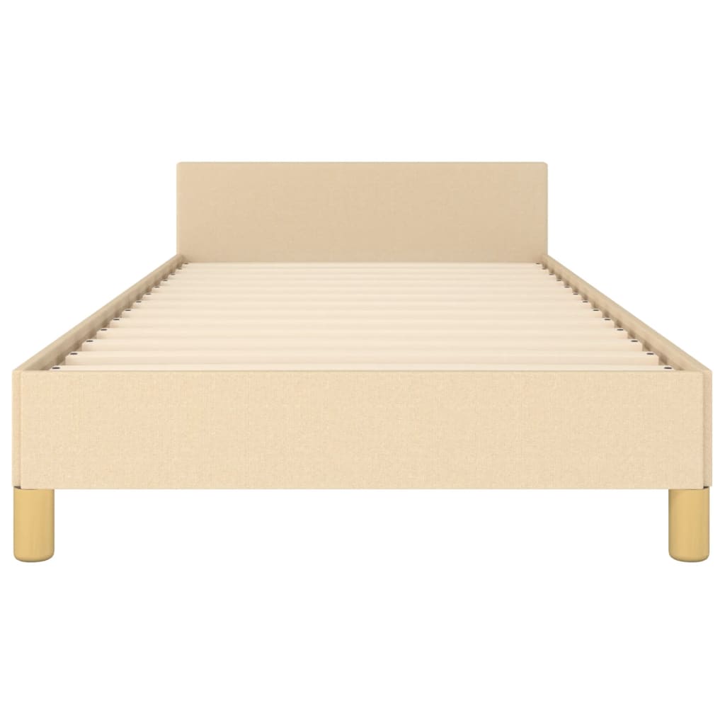 Estructura De Cama Con Cabecero De Tela Color Crema 80x200 Cm / Vetonek_2
