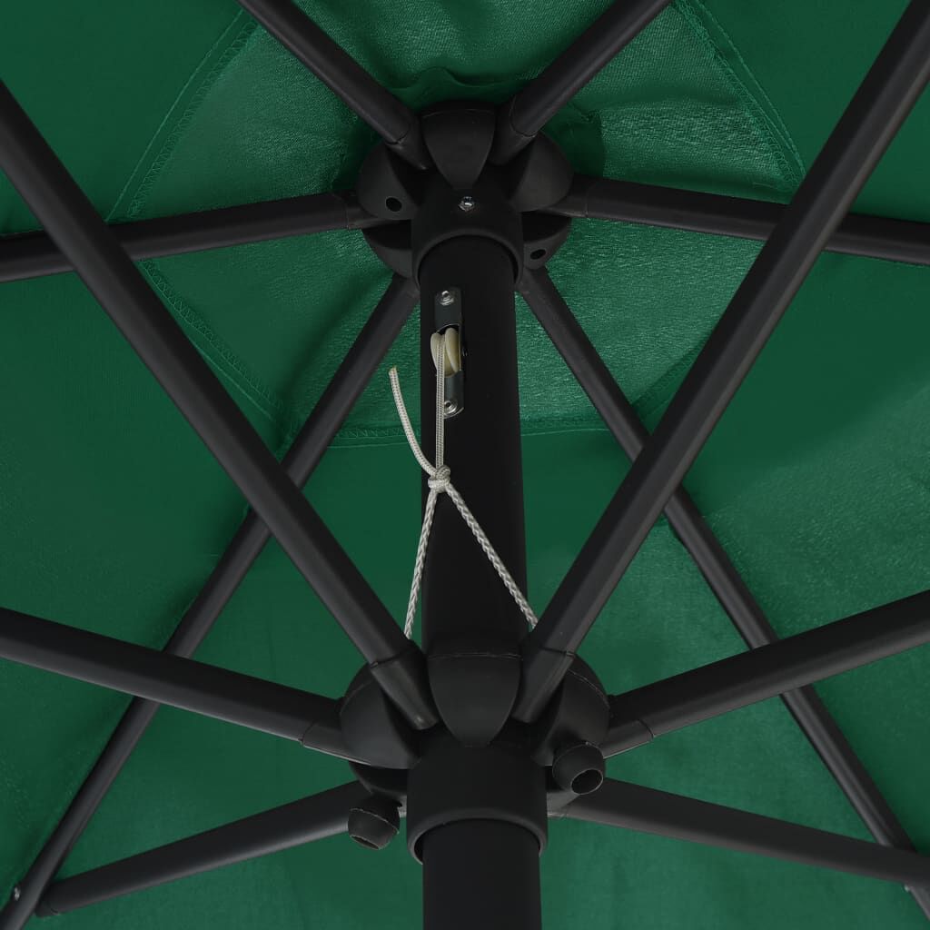 Vidaxl Sombrilla De Jardín Con Luces Led Palo De Aluminio Verde 270 Cm_4