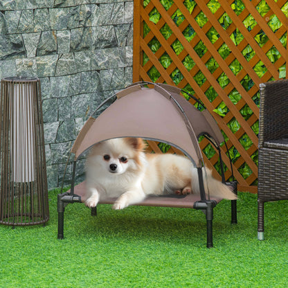 Pawhut Cama Elevada Para Mascotas Portátil Con Toldo Extraíble 61x46x62 Cm_1