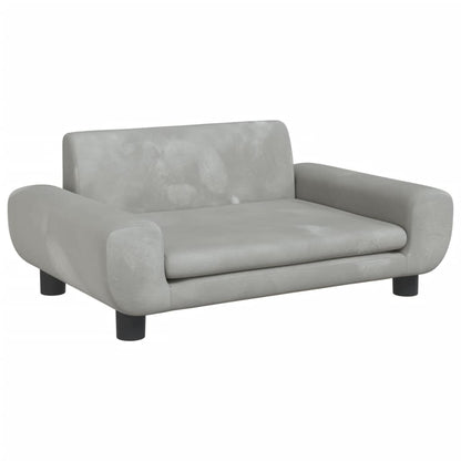 Cama Para Perros De Terciopelo Gris Claro 70x45x33 Cm / Vetonek_2