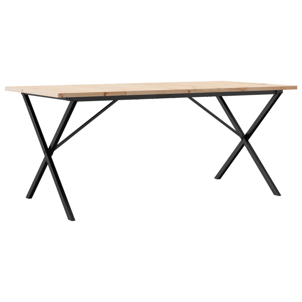 Mesa De Comedor Marco X Madera Maciza Pino Acero 180x90x75,5 Cm_4