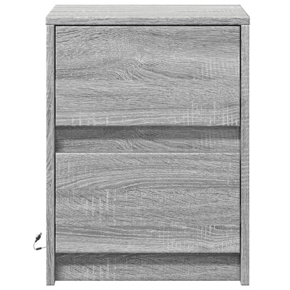 Mesitas De Noche Luces Led 2 Uds Madera Ingeniería Gris Sonoma_4