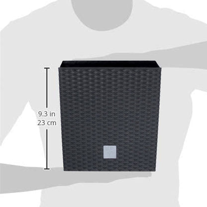 Maceta Rato 10 Litros Con Cubilete Para Plantar En Color Antracita 22,3 X 22,3 X 22,8 Cm._1