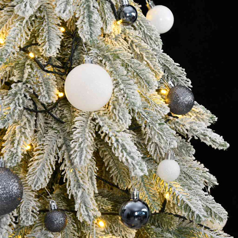 Vidaxl Árbol De Navidad Artificial Con 150 Leds Bolas Y Nieve 120 Cm_1