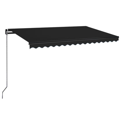 Toldo Manual Retráctil Con Led Gris Antracita 450x350 Cm_0