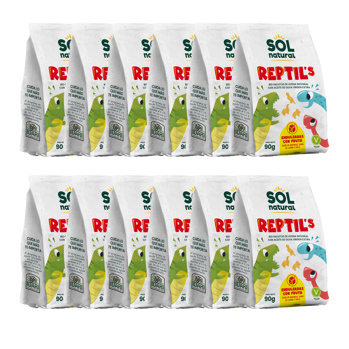 Pack 12x Galletas Infantiles de Avena y Frutas Bio Sol Natural 90 g