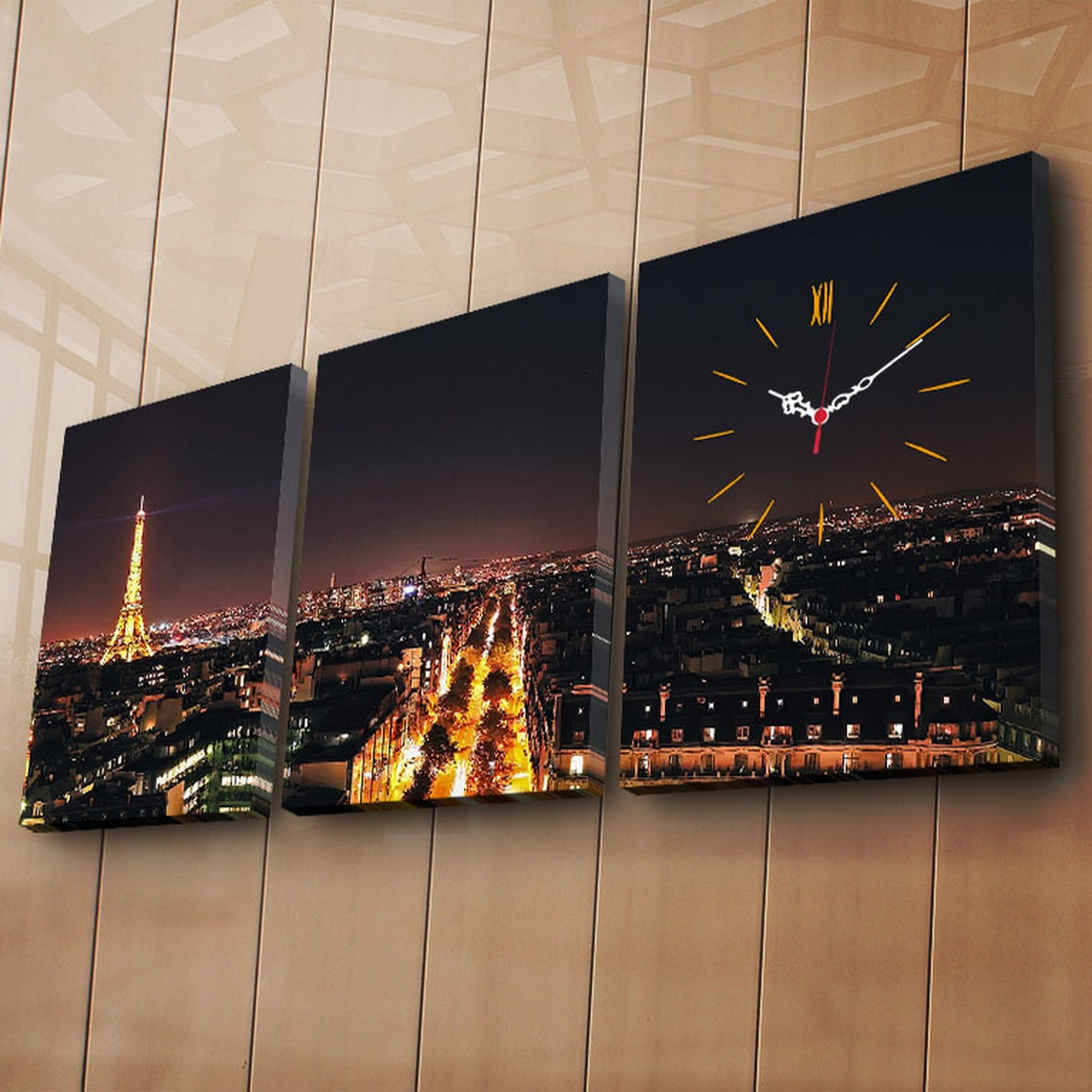 Reloj De Pared Decorativo Estilo París (3 Piezas)