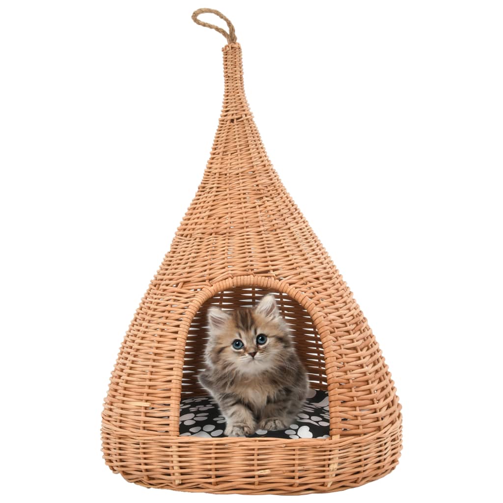 Casa Para Gatos Con Cojín Y Forma De Tipi Sauce Natural 40x60cm_1