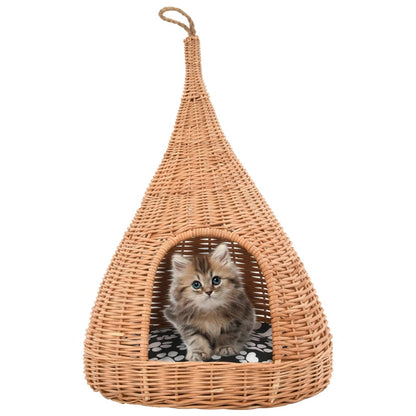 Casa Para Gatos Con Cojín Y Forma De Tipi Sauce Natural 40x60cm_1