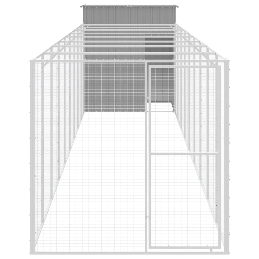 Caseta Perro Corral Acero Galvanizado Gris Claro 165x1067x181cm_2