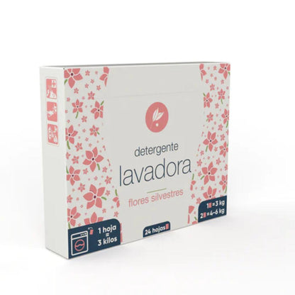 Detergente Lavadora en Láminas Flores silvestres Neletab 24 uds