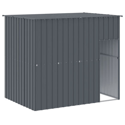 Vidaxl Caseta Perros Con Corral Acero Galvanizado Gris 214x457x181 Cm_5