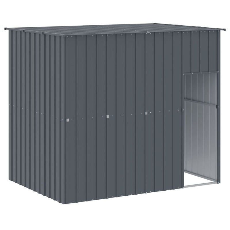 Vidaxl Caseta Perros Con Corral Acero Galvanizado Gris 214x661x181 Cm_5