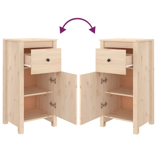 Aparador De Madera Maciza De Pino 40x35x80 Cm / Vetonek_0