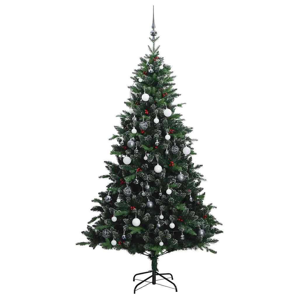 Vidaxl Árbol Navidad Artificial Con Bisagras 150 Led Y Bolas 120 Cm_3