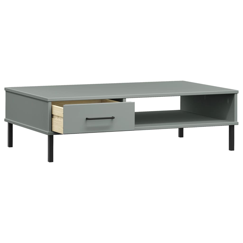 Mesa De Centro Con Patas De Metal Oslo Madera Maciza Pino Gris_3