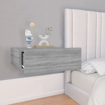 Mesita De Noche Flotante 2 Uds Madera Gris Sonoma 40x30x15 Cm_1