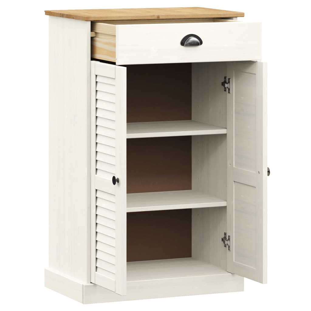 Zapatero Vigo Madera Maciza De Pino Blanco 60x35x96 Cm / Vetonek_2