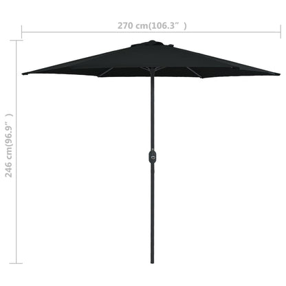 Vidaxl Sombrilla De Jardín Con Palo De Aluminio Negra 270x246 Cm_2