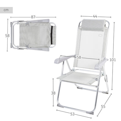 Silla Plegable Camping Antivuelco Y Multiposición Gris C/cojín Aktive_3