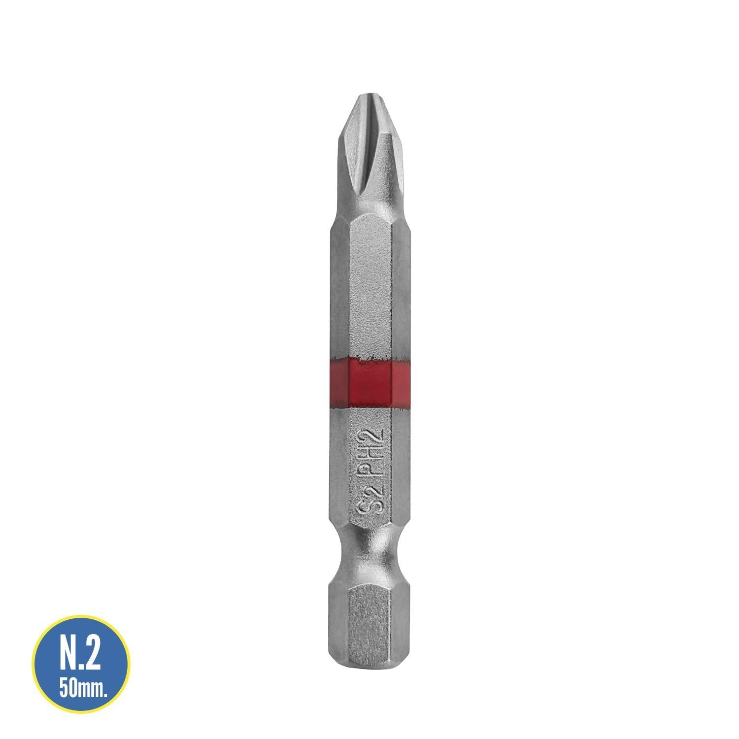 Puntas Largas Destornillador Phillips Nº 2 (2 Piezas). Acero S2 Al Cromo Vanadio. Puntas Hexagonales, Destorpuntas,