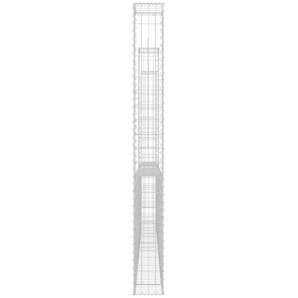Cesta De Gaviones Forma De U 3 Postes De Hierro 260x20x200 Cm / Vetonek_4