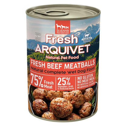 Fresh Beef Meatballs Arquivet 400 g Comida húmeda para perro con ternera, boniato y zanahoria