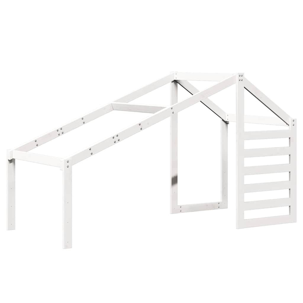 Techo De Cama Infantil Madera Maciza Pino Blanco 188x82x113 Cm_0