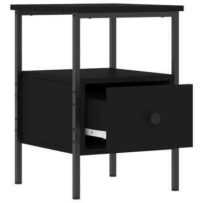 Mesita De Noche Madera De Ingeniería Negro 34x36x50 Cm_3