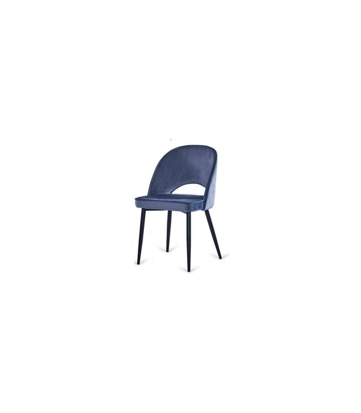 Pack De 2 Sillas Teruel Tela Velvet En Azul. 89 Cm (alto) 48 Cm (ancho) 48 Cm (fondo)_0