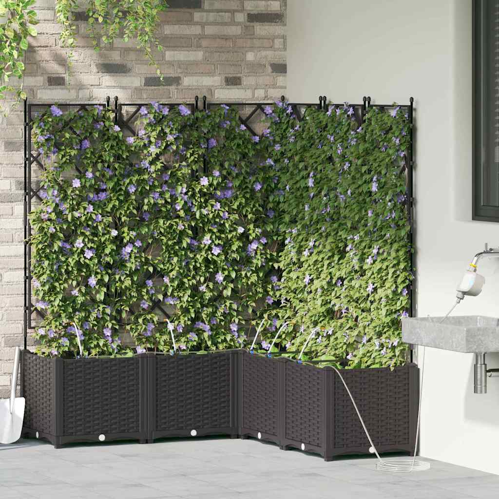 Macetero De Jardín 5 Uds. Negro 120 X 120 X 142 Cm Pp_2