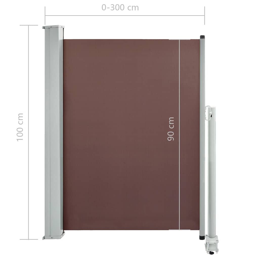 Vidaxl Toldo Lateral Retráctil De Jardín Marrón 100x300 Cm_2