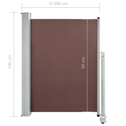 Vidaxl Toldo Lateral Retráctil De Jardín Marrón 100x300 Cm_2