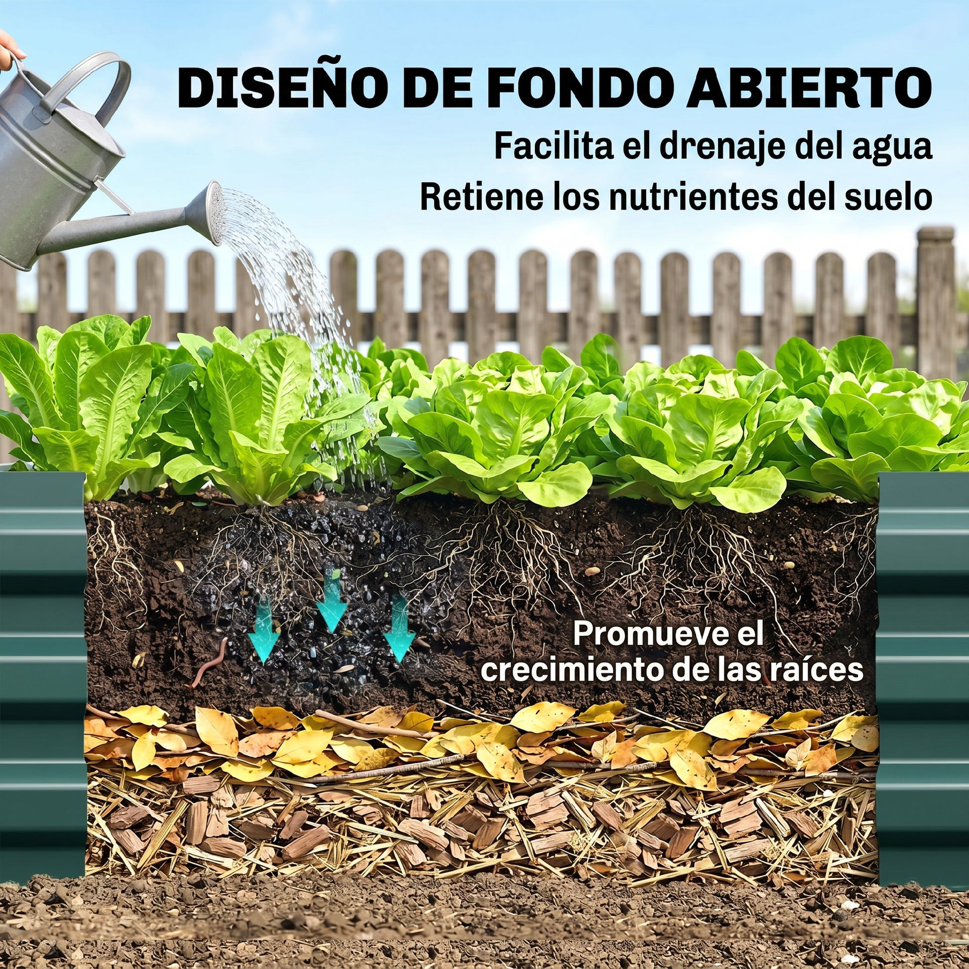 Outsunny Jardinera Elevada De Acero Galvanizado Con Fondo Abierto Verde_5