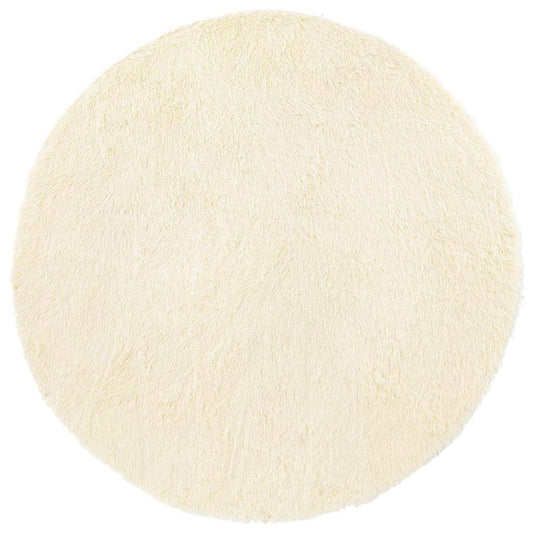 Vidaxl Alfombra Peluda De Pelo Largo Navarra Crema 120x120cm Poliéster_0