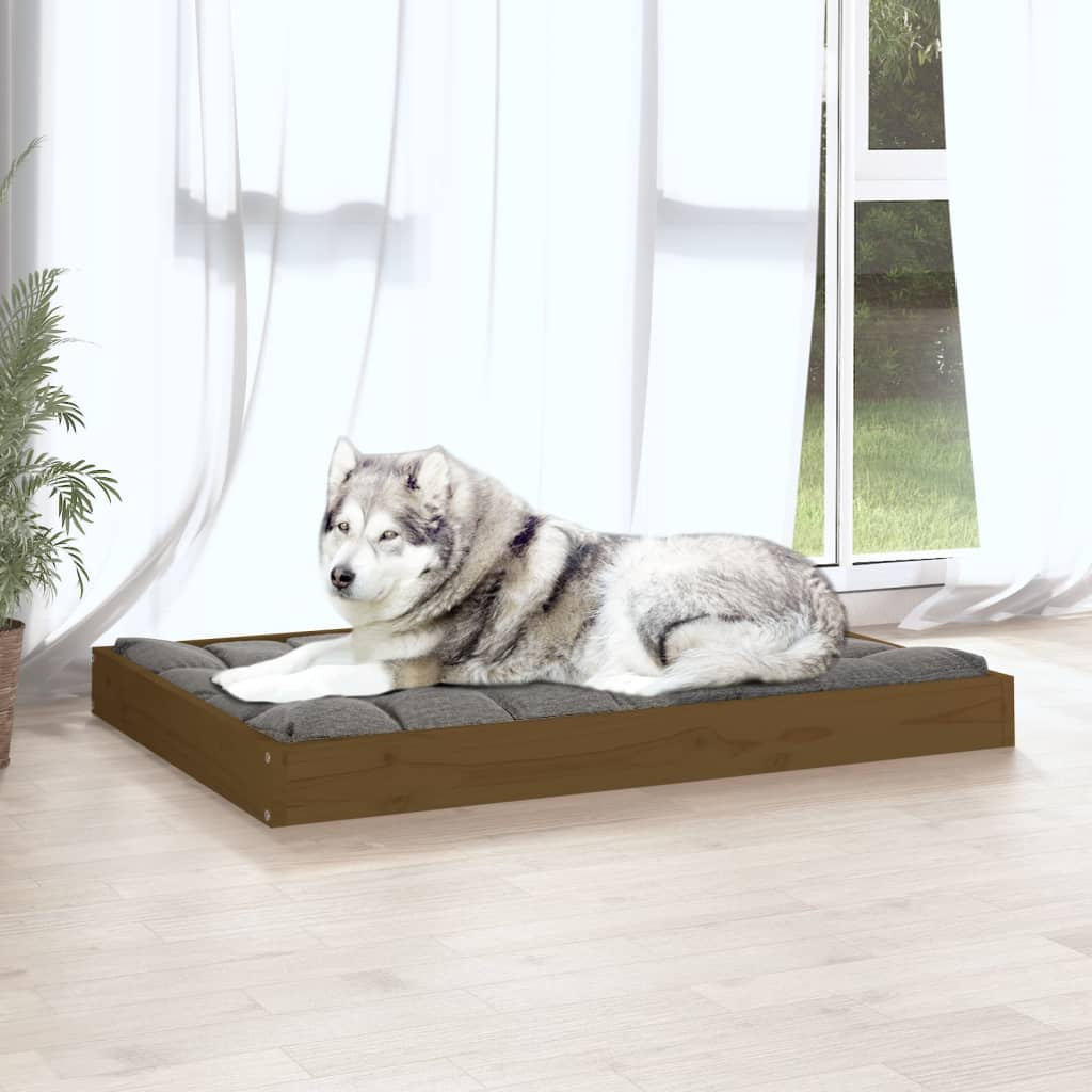 Vidaxl Cama Para Perros Madera Maciza Pino Marrón Miel 101,5x74x9 Cm_4