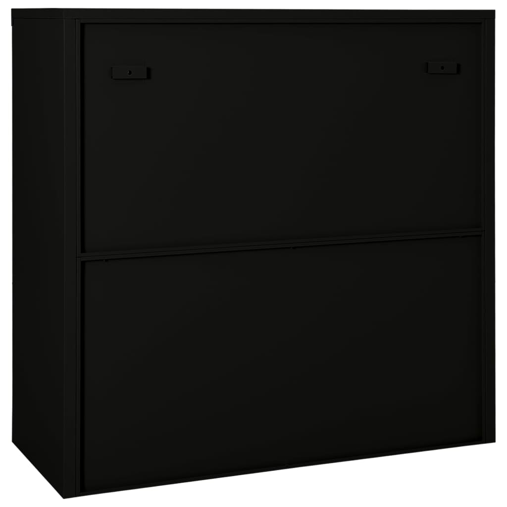 Armario Con Puerta Corredera Acero Negro 90x40x90 Cm_3