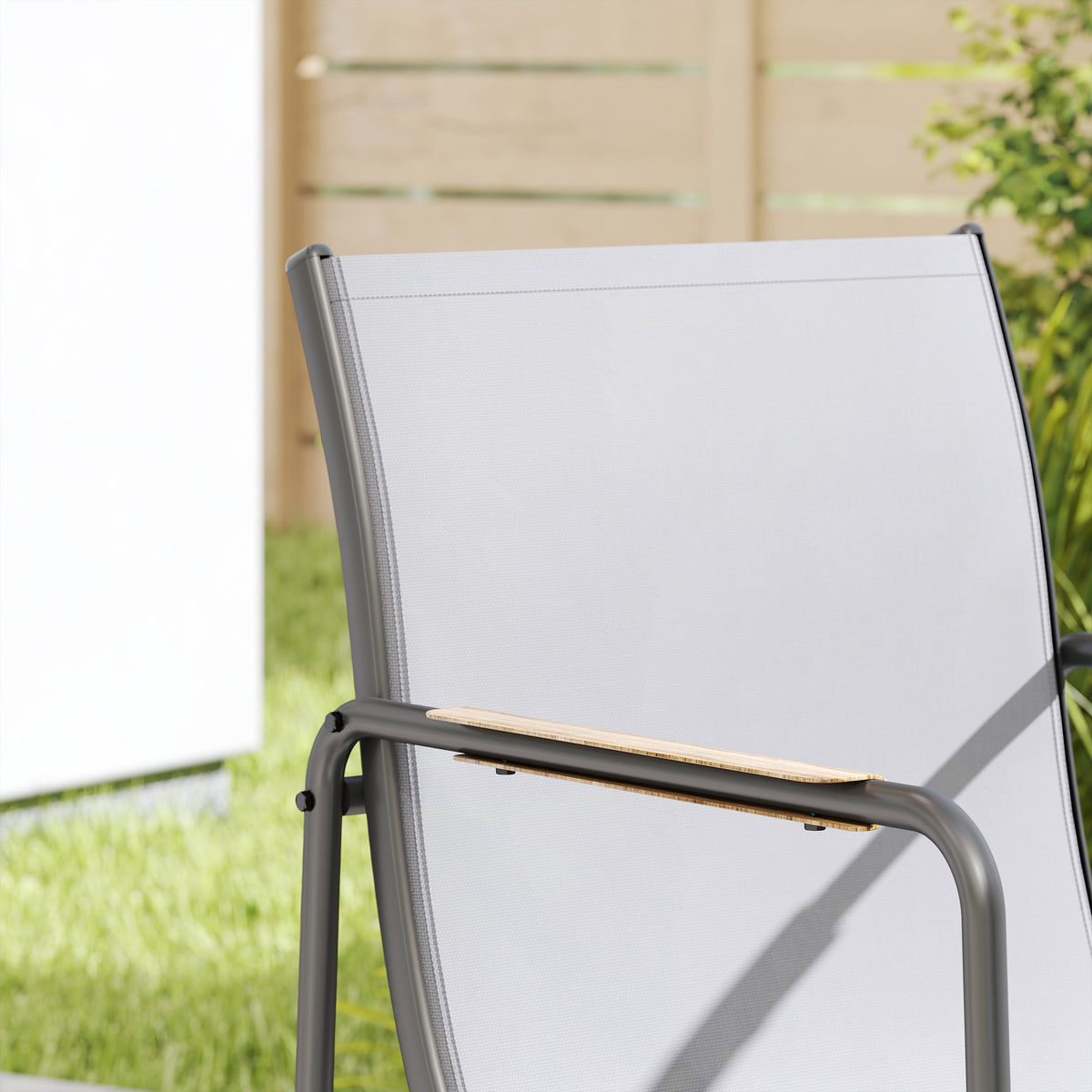 Conjunto De Jardín Outsunny Acero Galvanizado, Textilene Gris 150x80x73 Cm_3