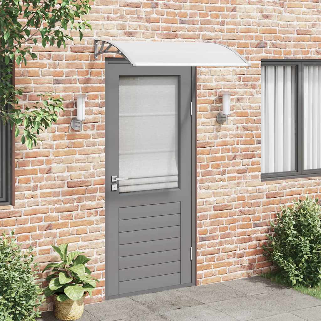 Marquesina Para Puerta Pc Gris Y Transparente 120x75 Cm_1