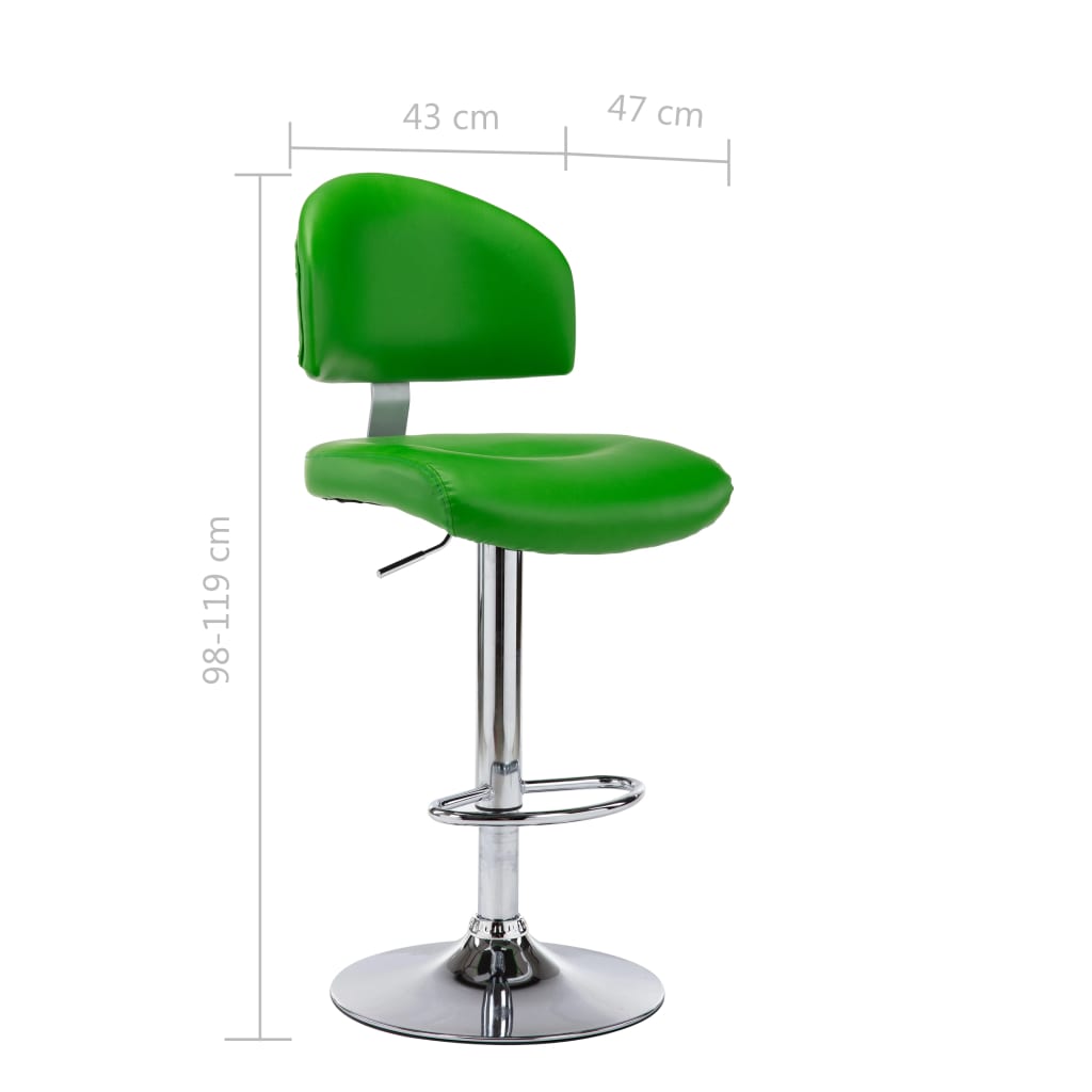 Taburete De Cocina Cuero Sintético Verde_5