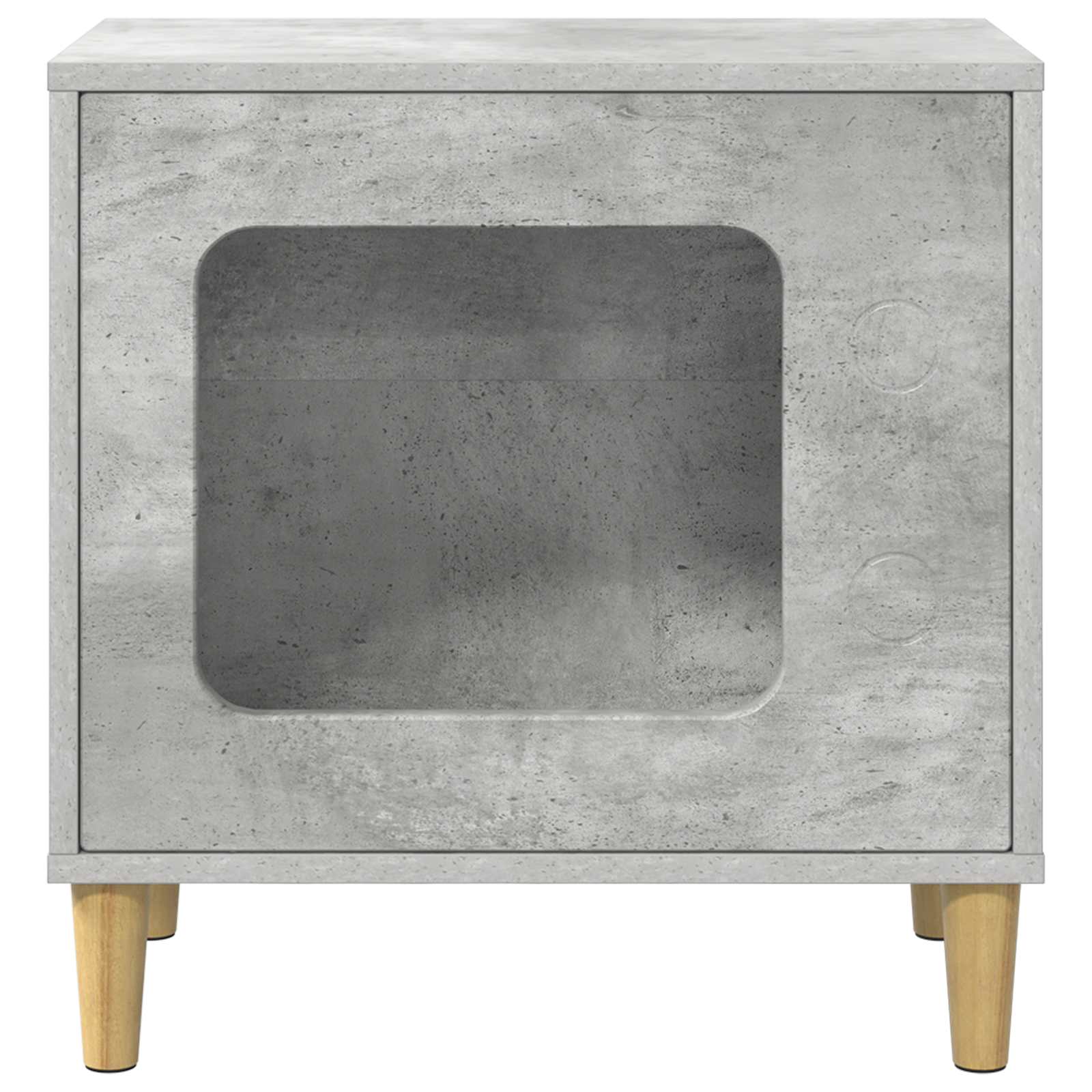 Casa Para Gatos Concreto 51 X 30 X 52 Cm Madera De Ingeniería_4