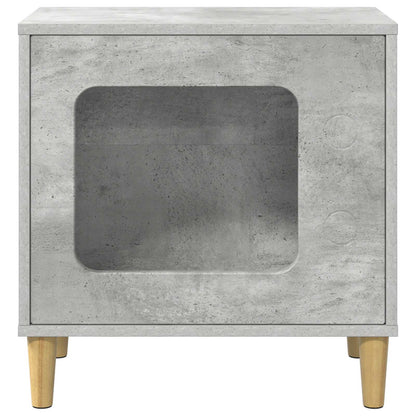 Casa Para Gatos Concreto 51 X 30 X 52 Cm Madera De Ingeniería_4