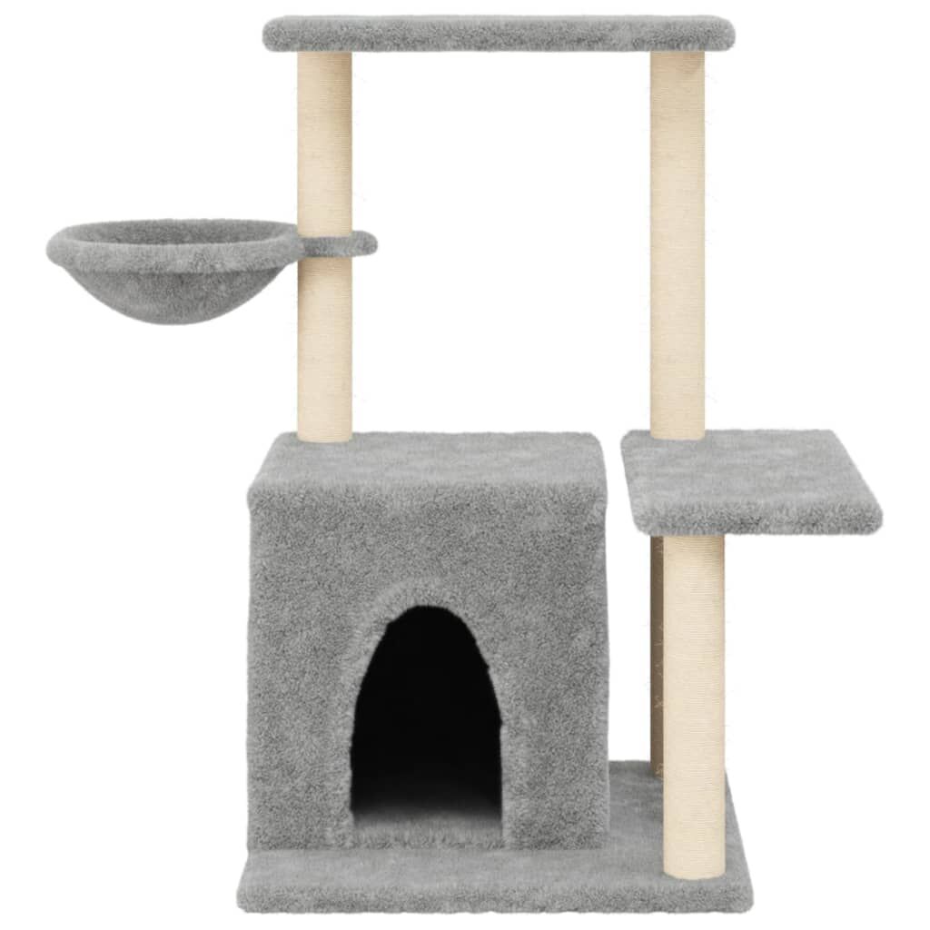 Vidaxl Rascador Para Gatos Con Postes De Sisal Gris Claro 83 Cm_3