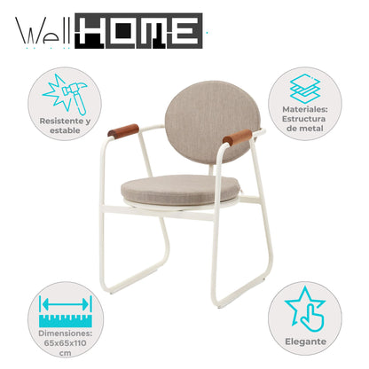 Silla Gala Ireko - Diseño Geométrico Para Interior Y Exterior 65x65x110cm - Well Home_1